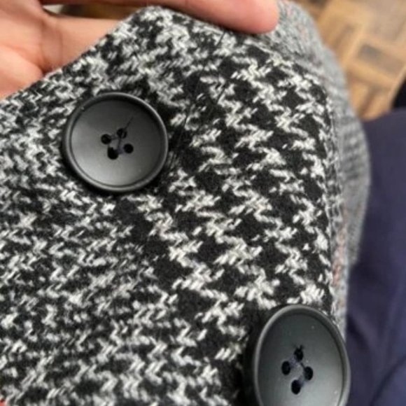 Plaid double breasted trench pea coat preppy tweed - Picture 11 of 11